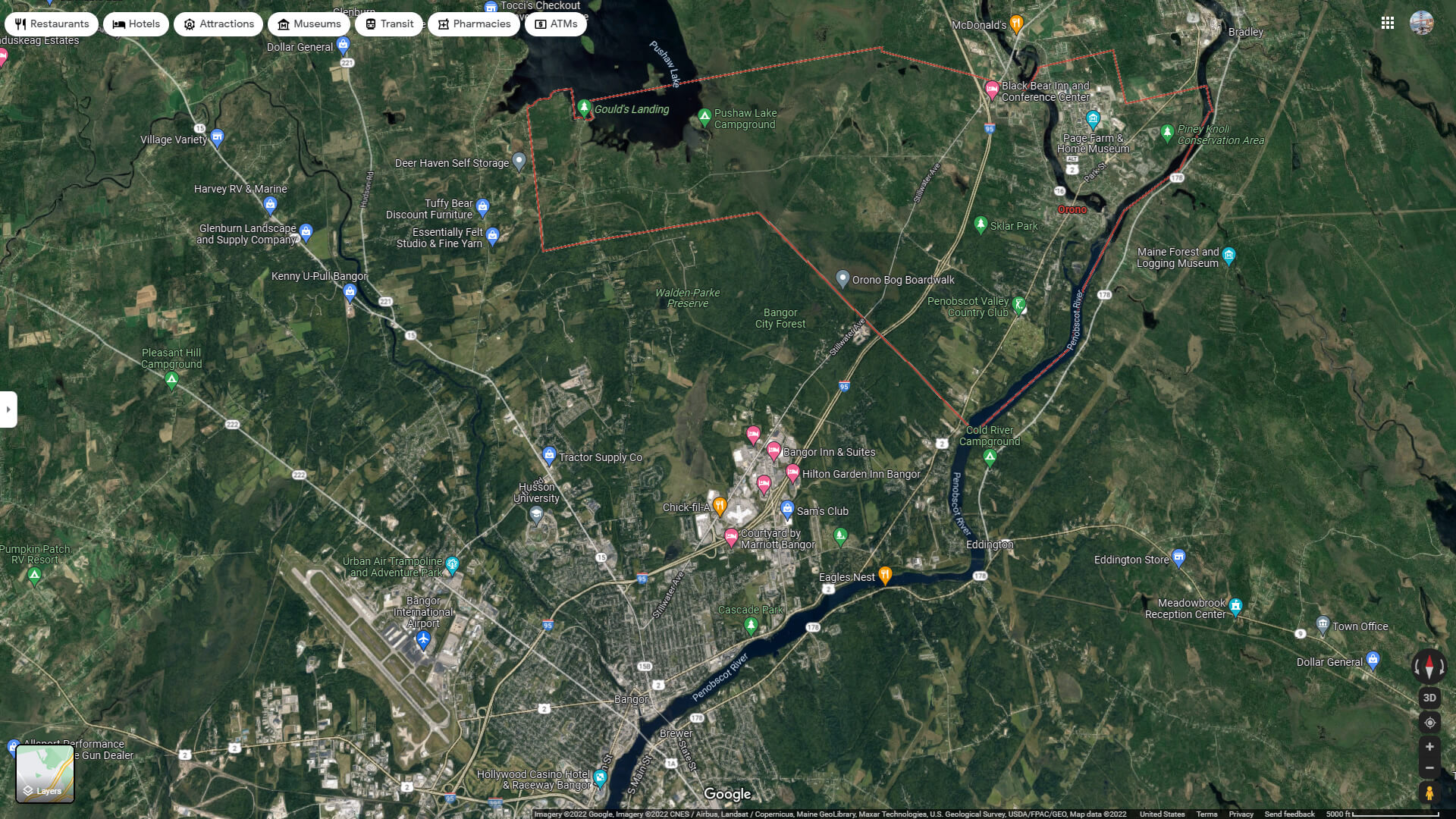 Orono Aerial Map Maine